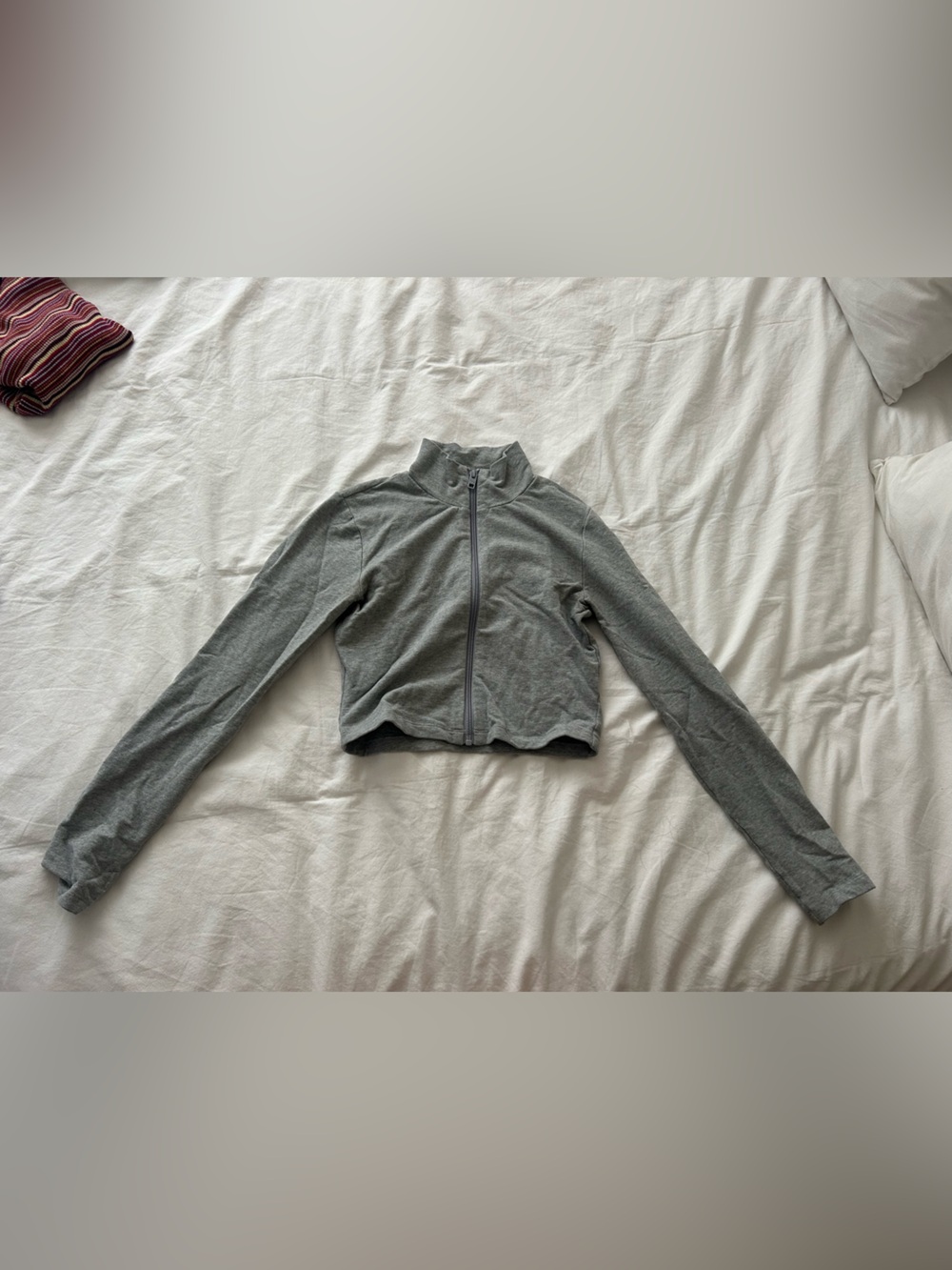 TNA Gray Cropped Zip-Up Jacket